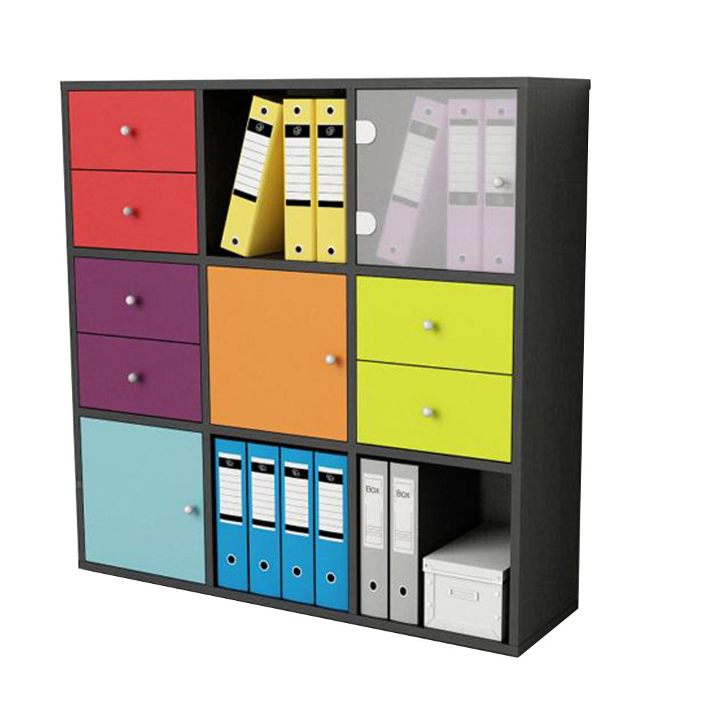 Libreria componibile a 3 caselle Multicolor, 35,9 x 29,2 x 103,9 cm, Grigio  Alluminio - Librerie